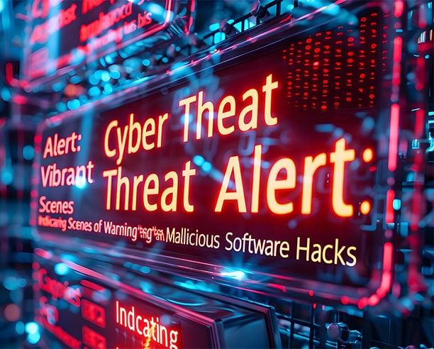 Cyber Threat Alert Malicious Software Hacks Warning